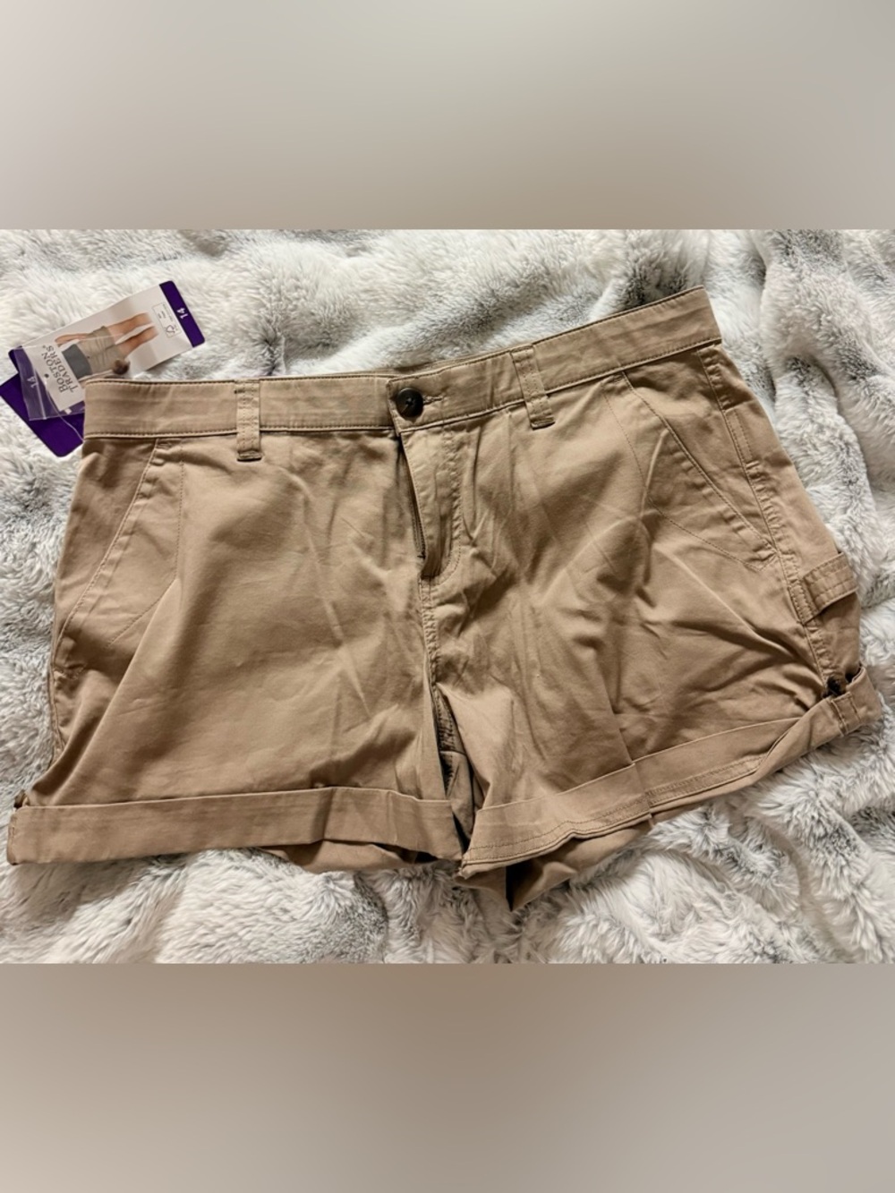 Boston Traders Tan High-Rise Cotton Shorts